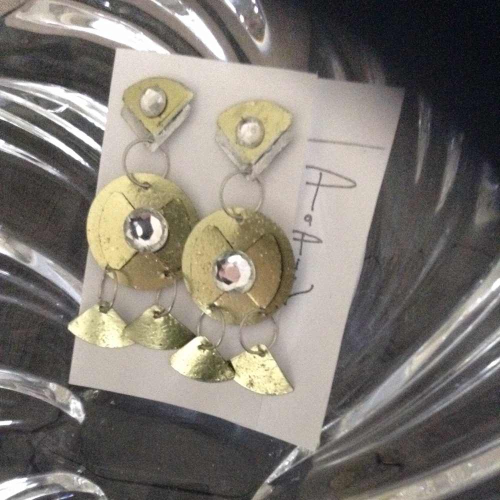 INDUSTRIAL RECCYCLED METAL EARRINGS handmade #2